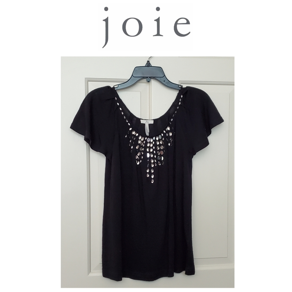 🚩SALE Joie Top Lightweight Wool Jeweled Smocked XS